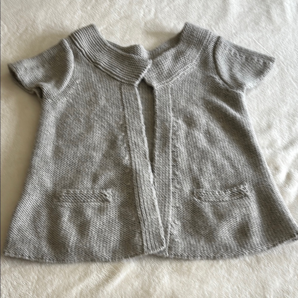 Kookai Gray Knit Sweater with Cap Sleeves